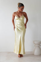 Dawn Soft Satin Maxi  | Yellow 