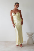 Dawn Soft Satin Maxi  | Yellow 