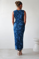 Meadow Floral Mesh Midi  | Blue 