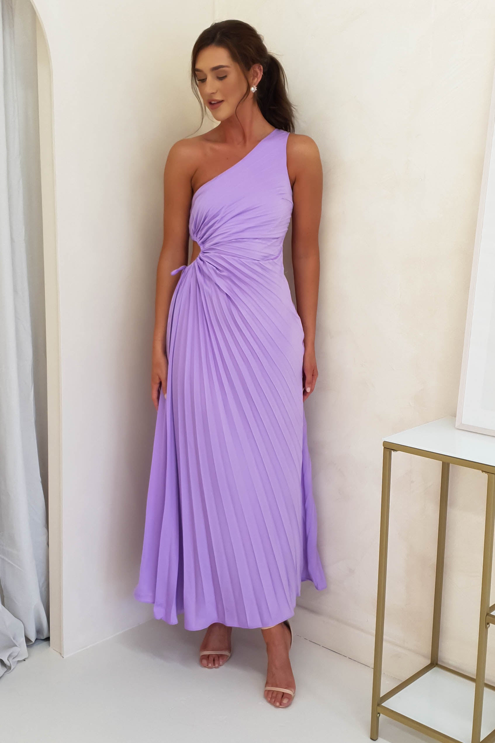 Olsen Pleated Maxi Dress | Lilac | Oh Hello Clothing | XS (6)