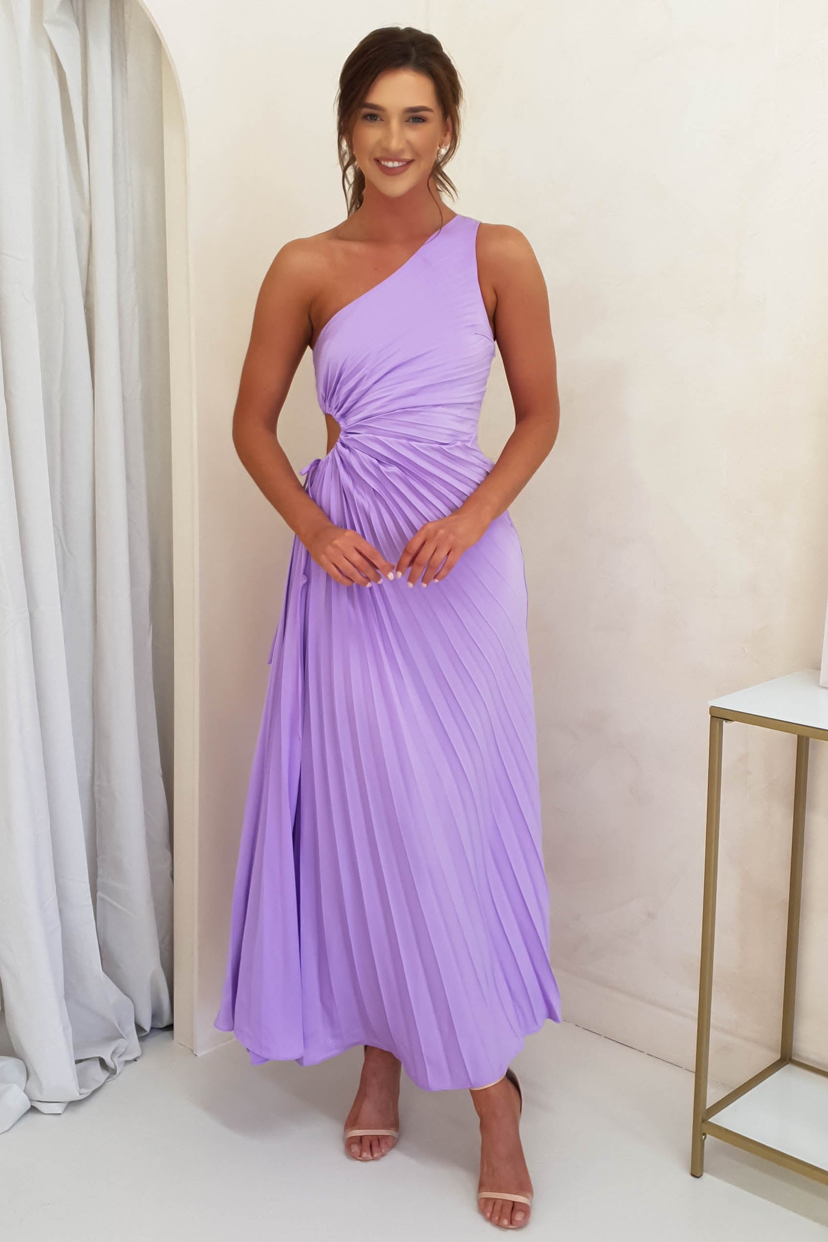 Olsen Pleated Maxi Dress | Lilac | Oh Hello Clothing | XS (6)