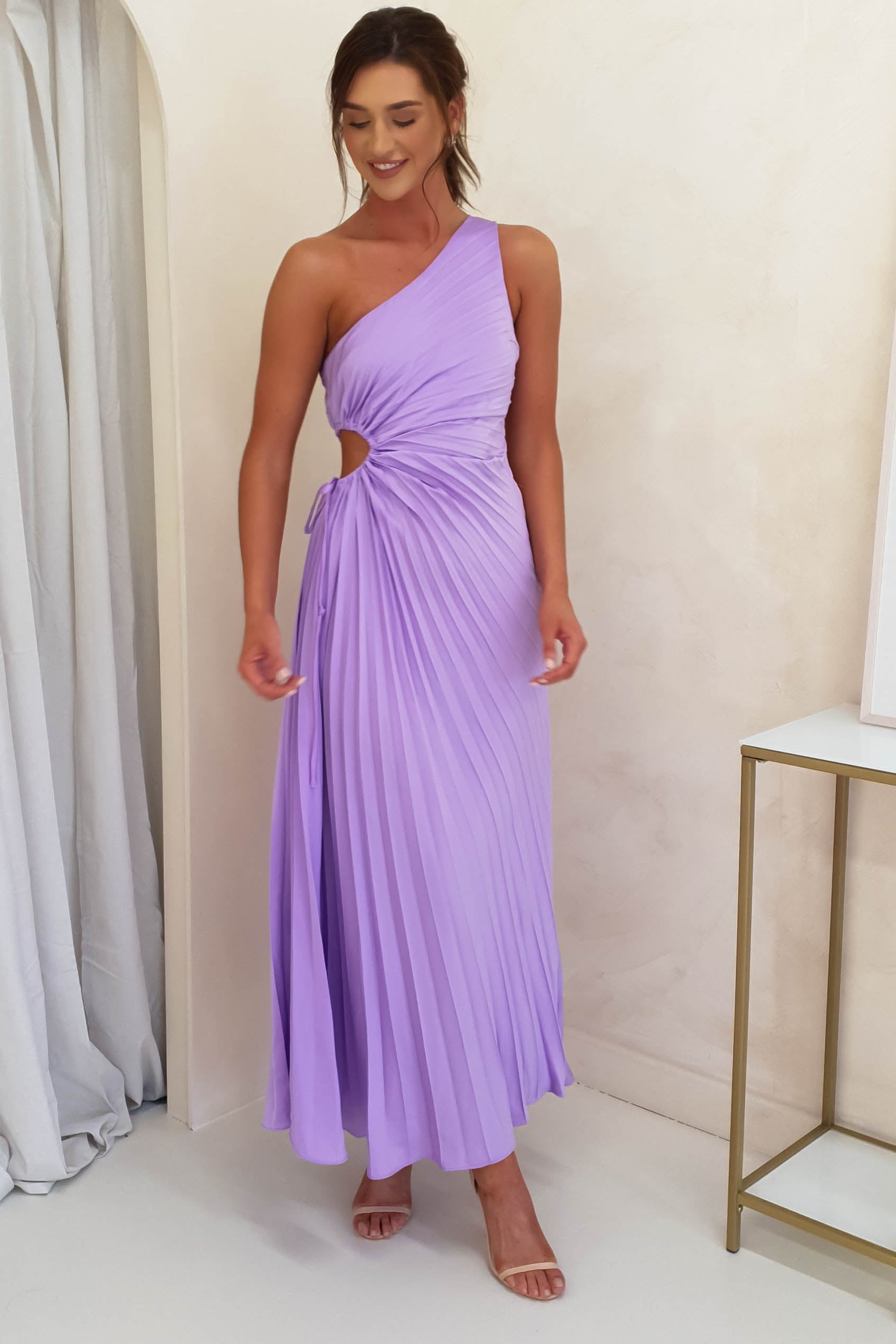 Olsen Pleated Maxi Dress | Lilac | Oh Hello Clothing | XS (6)