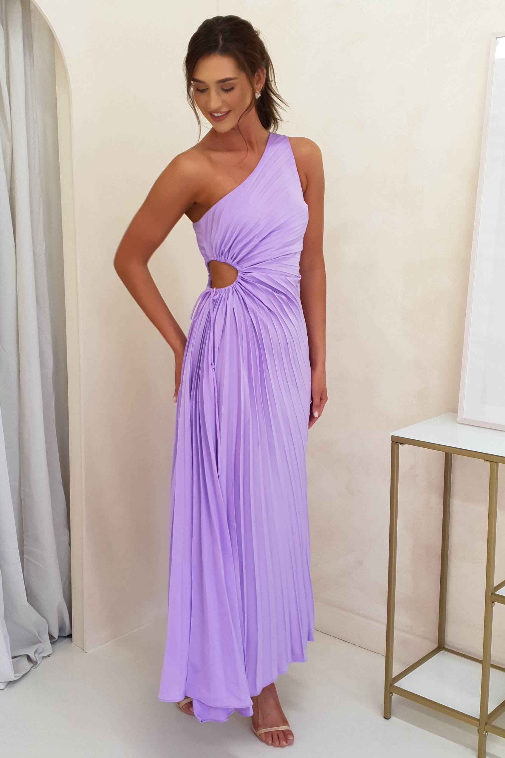 Olsen Pleated Maxi Dress | Lilac | Oh Hello Clothing | XS (6)