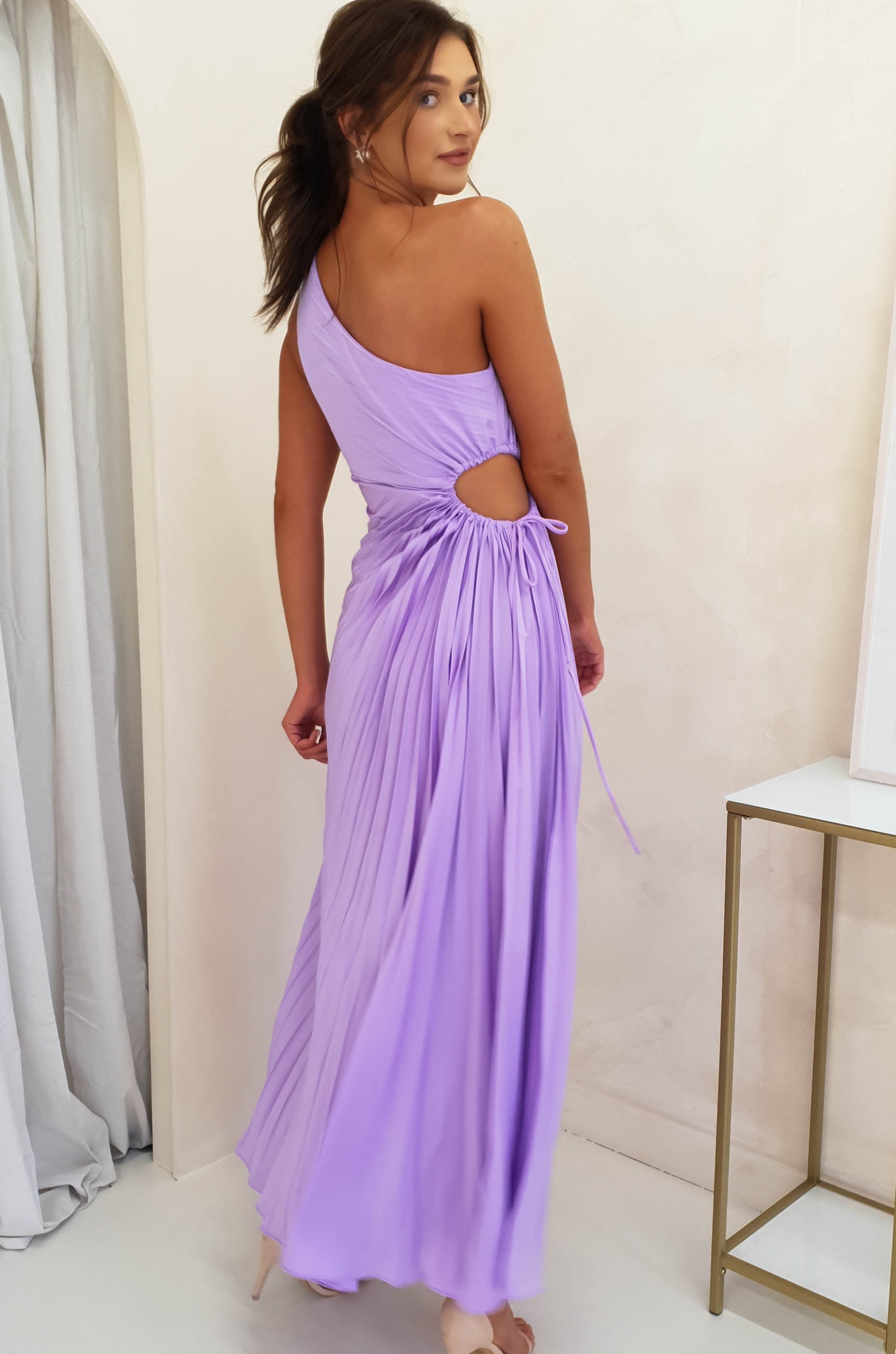 Olsen Pleated Maxi Dress | Lilac | Oh Hello Clothing | XS (6)