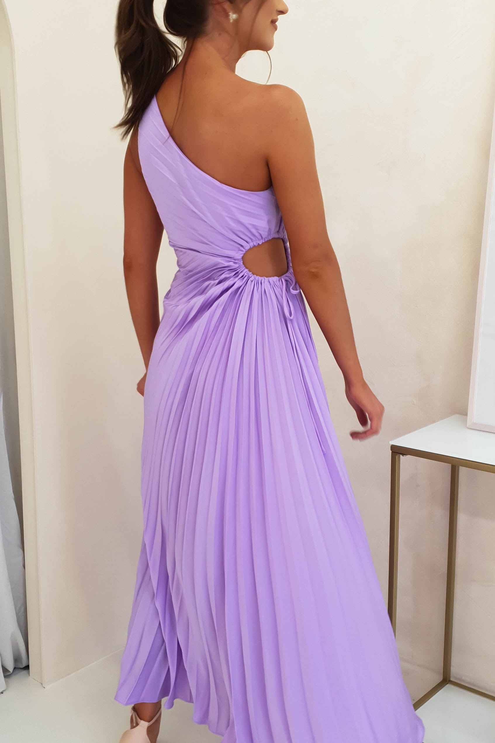 Olsen Pleated Maxi Dress | Lilac | Oh Hello Clothing | XS (6)