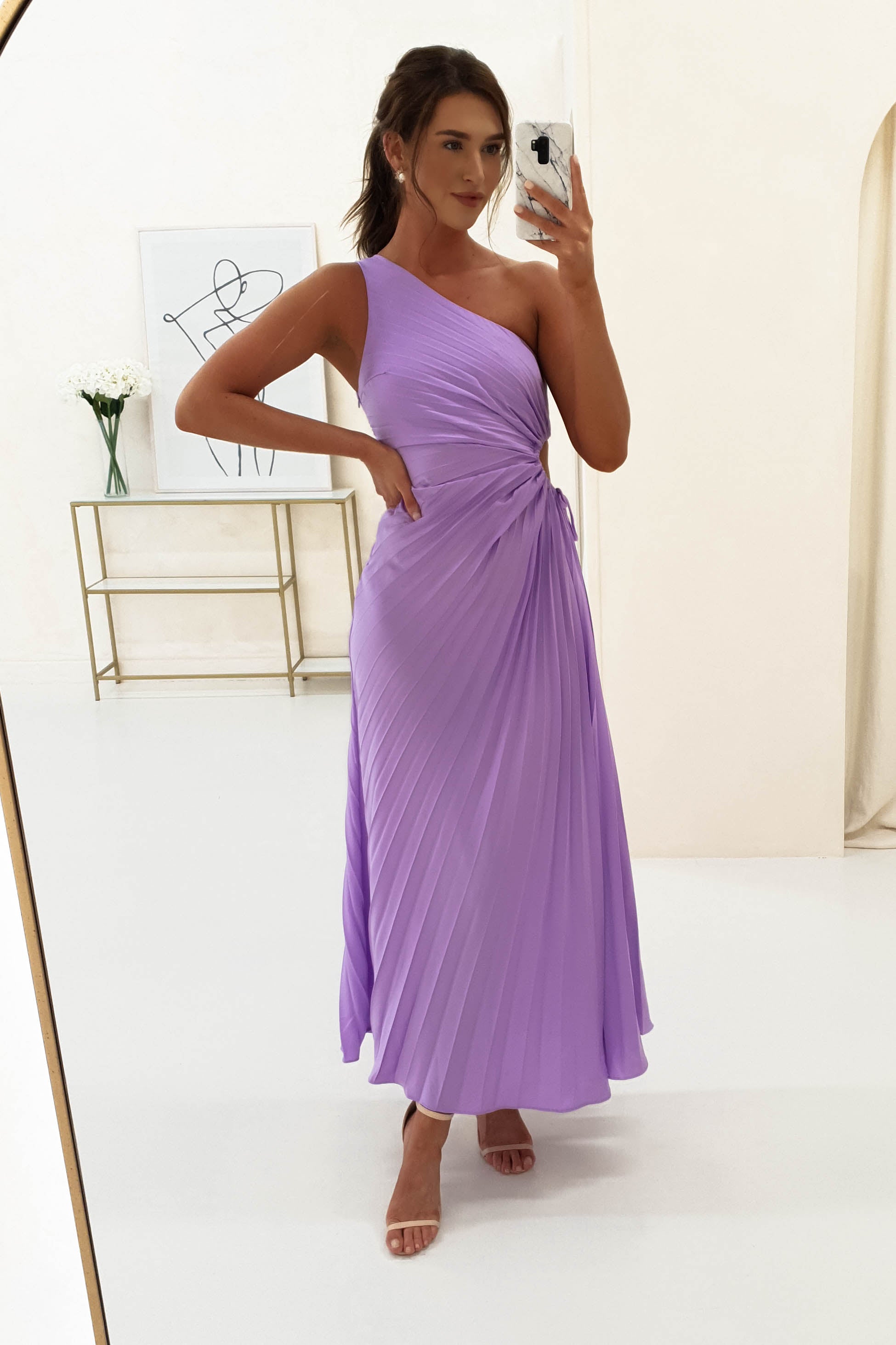 Olsen Pleated Maxi Dress | Lilac | Oh Hello Clothing | XS (6)