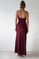 Adley Soft Satin Maxi Dress | Burgundy | Oh Hello Clothing | S (8)