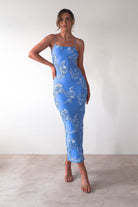 Adora Floral Mesh Maxi  | Blue 