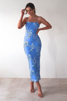 Adora Floral Mesh Maxi  | Blue 