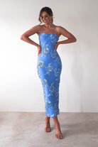 Adora Floral Mesh Maxi  | Blue 