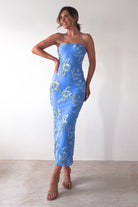 Adora Floral Mesh Maxi  | Blue | Wedding Guest es