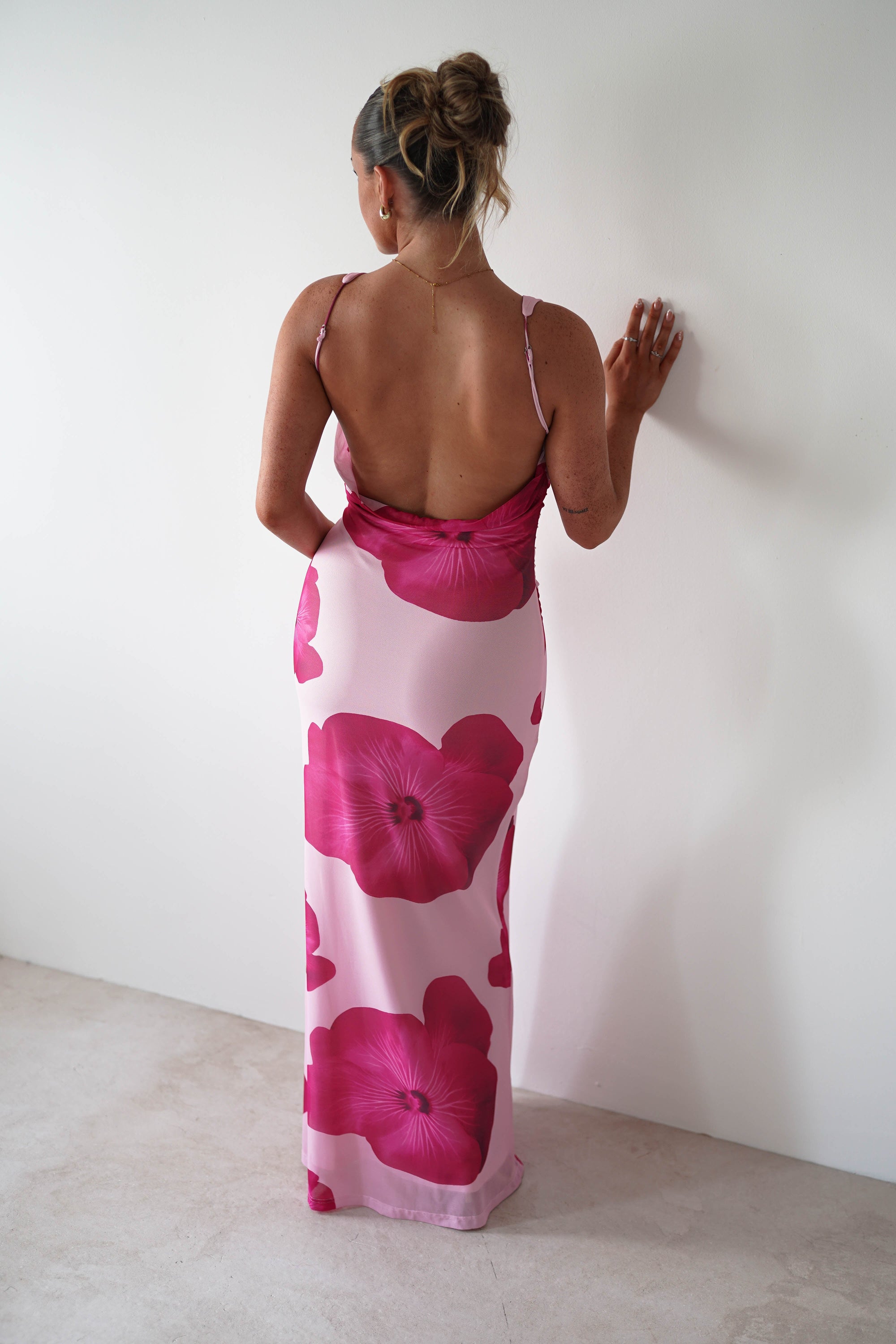 Aidia Floral Mesh Maxi Dress | Pink | Oh Hello Clothing | XS (6)