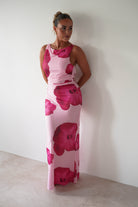 Aidia Floral Mesh Maxi Dress | Pink - Oh Hello Clothing