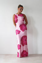 Aidia Floral Mesh Maxi Dress | Pink - Oh Hello Clothing
