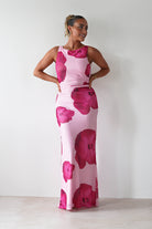 Aidia Floral Mesh Maxi Dress | Pink - Oh Hello Clothing