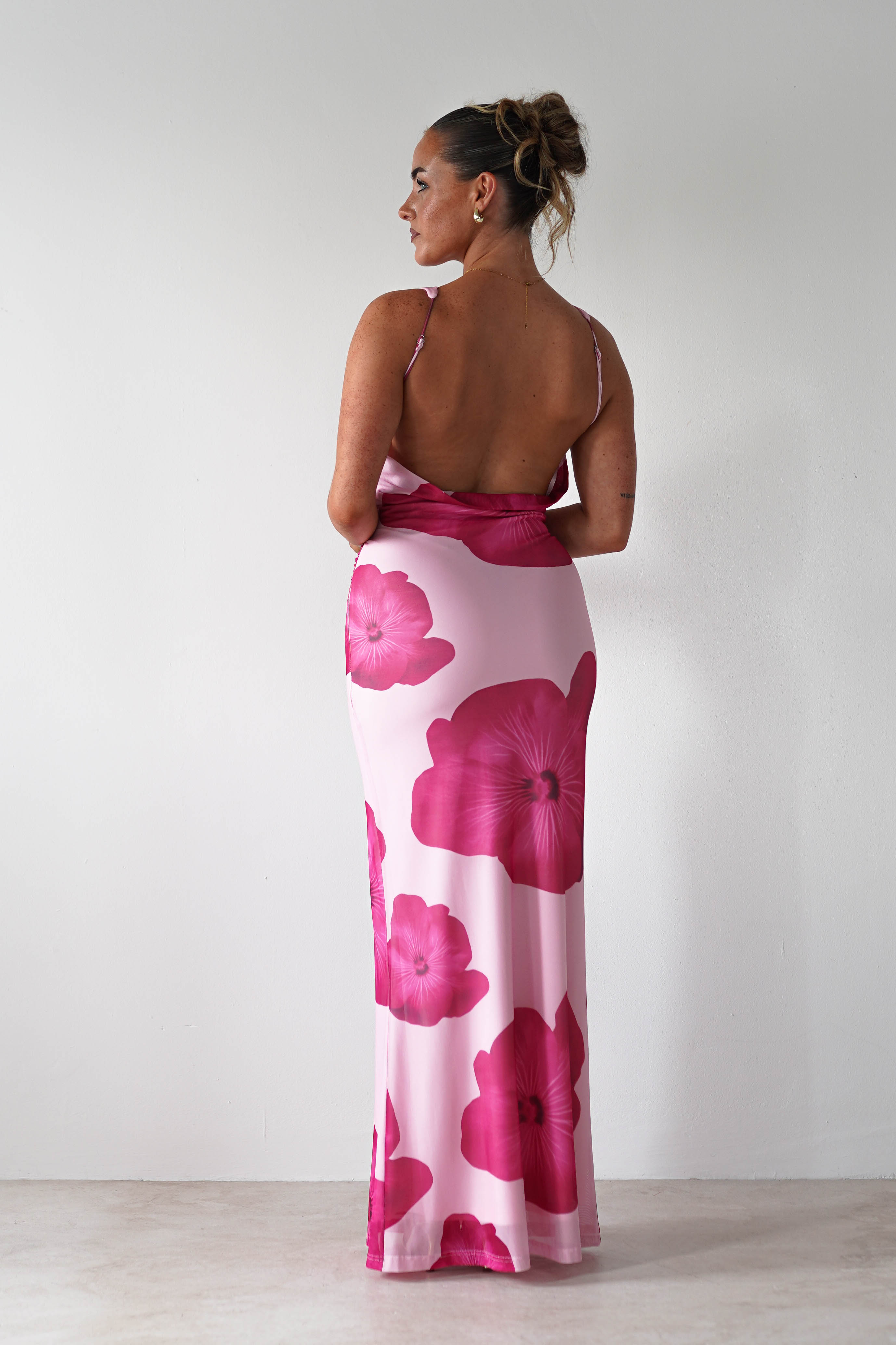 Aidia Floral Mesh Maxi Dress | Pink - Oh Hello Clothing