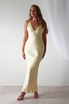 Aimie Soft Satin Maxi  | Yellow - Oh Hello Clothing