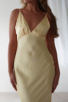 Aimie Soft Satin Maxi  | Yellow - Oh Hello Clothing