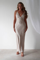 Aimie Soft Satin Maxi  | Champagne - Oh Hello Clothing