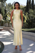 Alanna Soft Matte Satin Maxi  | Yellow - Oh Hello Clothing