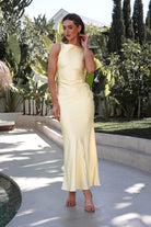 Alanna Soft Matte Satin Maxi  | Yellow - Oh Hello Clothing