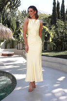 Alanna Soft Matte Satin Maxi  | Yellow - Oh Hello Clothing