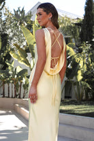 Alanna Soft Matte Satin Maxi  | Yellow - Oh Hello Clothing