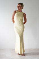 Alanna Soft Matte Satin Maxi  | Yellow - Oh Hello Clothing
