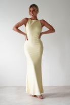 Alanna Soft Matte Satin Maxi  | Yellow - Oh Hello Clothing
