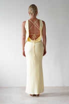 Alanna Soft Matte Satin Maxi  | Yellow - Oh Hello Clothing