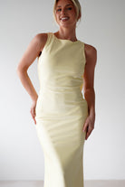 Alanna Soft Matte Satin Maxi  | Yellow - Oh Hello Clothing