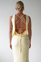 Alanna Soft Matte Satin Maxi  | Yellow - Oh Hello Clothing
