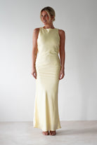 Alanna Soft Matte Satin Maxi  | Yellow - Oh Hello Clothing