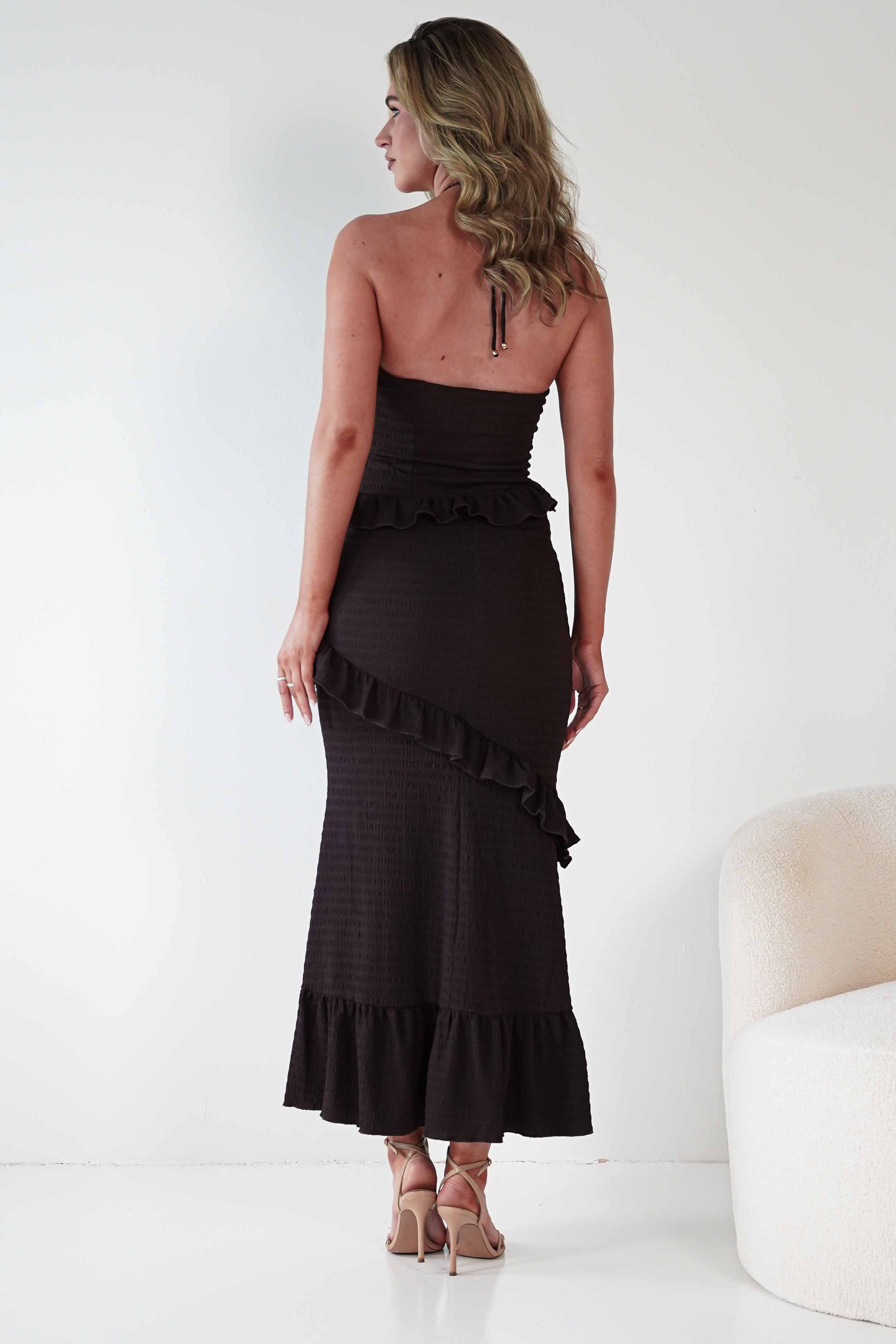 KAARLO Dresses Alexa Ribbed Bodycon Maxi Dress | Brown