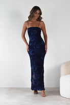 F&P Wedding Guest Dresses Alvana Floral Appliqué Maxi Dress | Navy