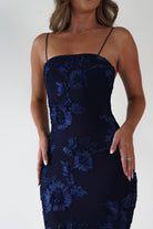 F&P Wedding Guest Dresses Alvana Floral Appliqué Maxi Dress | Navy