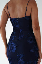 F&P Wedding Guest Dresses Alvana Floral Appliqué Maxi Dress | Navy