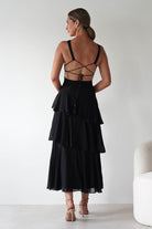 Andalusia Ruffle Maxi Dress | Black | Oh Hello Clothing | XS (6)