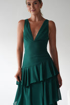 Andalusia Ruffle Maxi Dress | Forest Green | Oh Hello Clothing | XS (6)