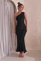 Ansel One Shoulder Maxi  | Black - Oh Hello Clothing