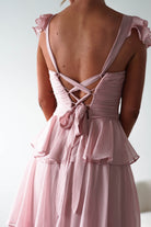 MANIJU Wedding Guest Dresses Audette Ruffle Tiered Maxi Dress | Blush