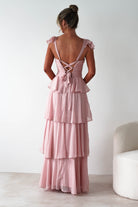 MANIJU Wedding Guest Dresses Audette Ruffle Tiered Maxi Dress | Blush