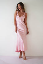 Bethanie Soft Satin Maxi  | Light Pink - Oh Hello Clothing