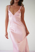 Bethanie Soft Satin Maxi  | Light Pink - Oh Hello Clothing