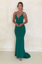 Billie Glitter Bodycon Gown | Emerald Green - Oh Hello Clothing