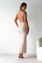Billini Bodycon Backless Maxi Dress | Nude | Oh Hello Clothing | S (8)