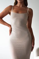 Billini Bodycon Backless Maxi Dress | Nude | Oh Hello Clothing | S (8)