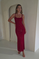 F&P Dresses Billini Bodycon Backless Maxi Dress | Red