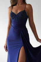 Breanna Draped Embellished Gown | Navy | Oh Hello Clothing | S (8)
