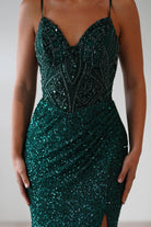 Candyce Sequin Mermaid Gown | Emerald Green - Oh Hello Clothing